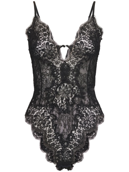 Dolce&Gabbana: Body en dentelle - Noir - women_0 | Luisa Via Roma