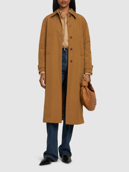 ASPESI: Eleanor gabardine long trench coat - Brown - women_1 | Luisa Via Roma