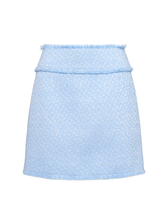 Dolce&Gabbana: A-line tweed mini skirt - Light Blue - women_0 | Luisa Via Roma