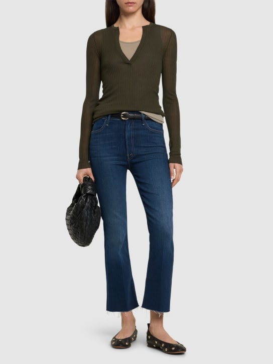 Mother: Jeans The Hustler Ankle Frayed in denim - Blu Scuro - women_1 | Luisa Via Roma