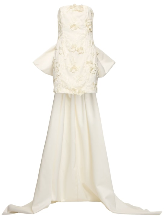 Rotate: Herika flower mini dress w/ bow train - White - women_0 | Luisa Via Roma