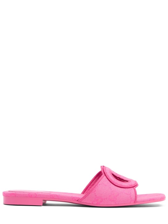 Gucci: 10mm Interlocking G canvas slide sandals - Blossom Rose - women_0 | Luisa Via Roma