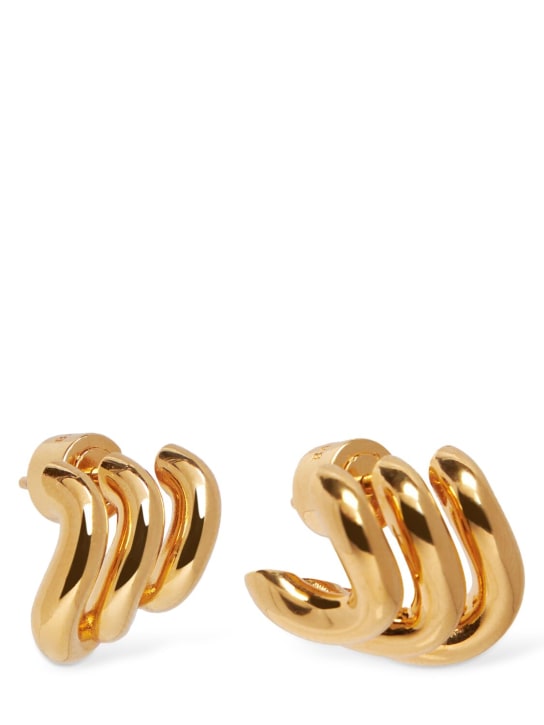 Balenciaga: Loop Trio brass earrings - Shiny Gold - women_1 | Luisa Via Roma
