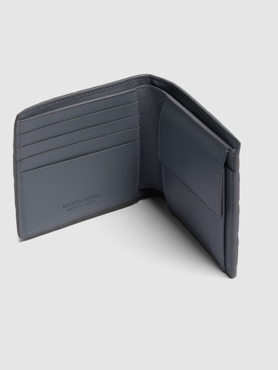 Bottega Veneta: Intrecciato leather bi-fold wallet - Thunder - men_1 | Luisa Via Roma