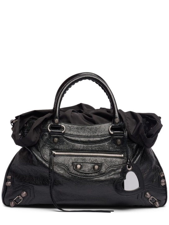 Balenciaga: Neo Cagole XL leather tote bag plus - Black - women_0 | Luisa Via Roma