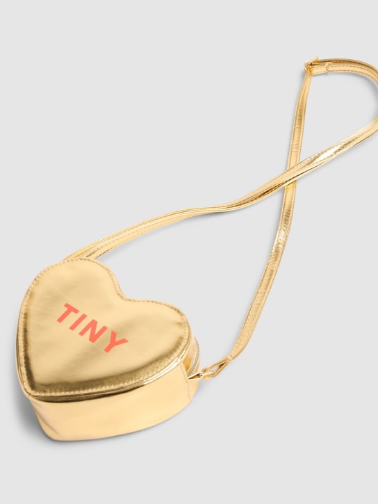 Tiny Cottons: Heart faux leather shoulder bag - Gold - kids-girls_1 | Luisa Via Roma