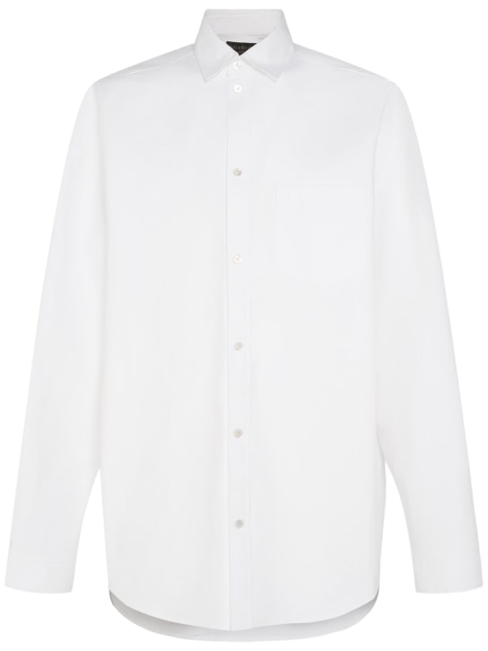 Balenciaga: Outerwear cotton poplin shirt - Beyaz - men_0 | Luisa Via Roma