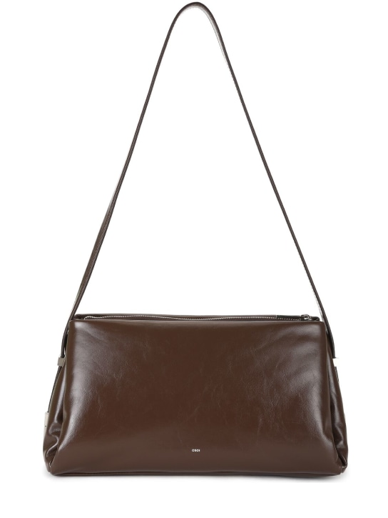 Osoi: Pillow Bow leather shoulder bag - Choco Brown - women_0 | Luisa Via Roma