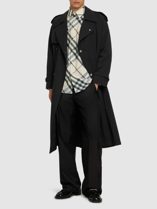 Burberry: Tom wool & silk pants - Black - men_1 | Luisa Via Roma