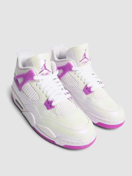 Nike: Air Jordan 4 Retro sneakers - White/Violet - kids-girls_1 | Luisa Via Roma