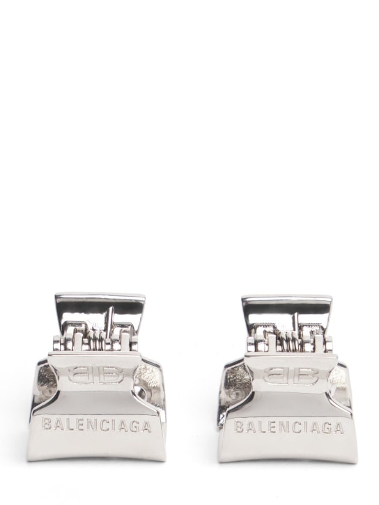 Balenciaga: XS Holli set of 2 metal hair clips - Silver - women_0 | Luisa Via Roma