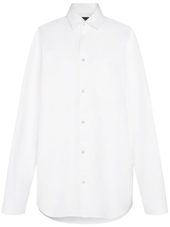 Balenciaga: Camisa de popelina de algodón - Blanco - women_0 | Luisa Via Roma