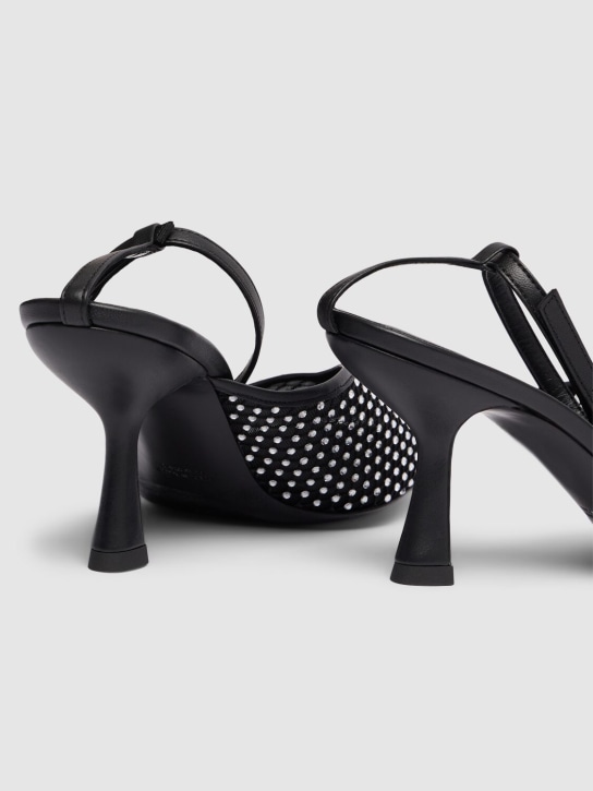 Christopher Esber: 70mm Minette veiled mesh heels - Black - women_3 | Luisa Via Roma
