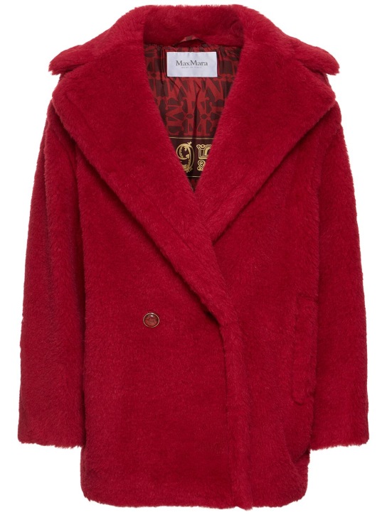 Max Mara: Frais wool blend short coat - Kırmızı - women_0 | Luisa Via Roma