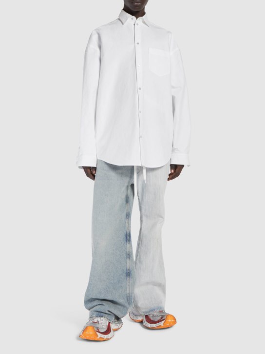 Balenciaga: Hemd aus Baumwollpopeline „Outerwear“ - Weiß - men_1 | Luisa Via Roma