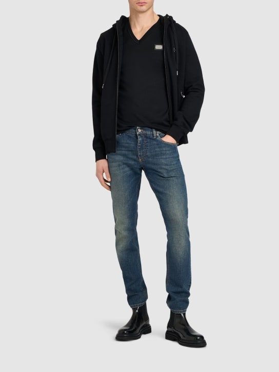 Dolce&Gabbana: Camiseta de algodón - Negro - men_1 | Luisa Via Roma