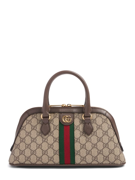 Gucci: Bolso de mano pequeño Ophidia de lona - Beige/Ebony - women_0 | Luisa Via Roma