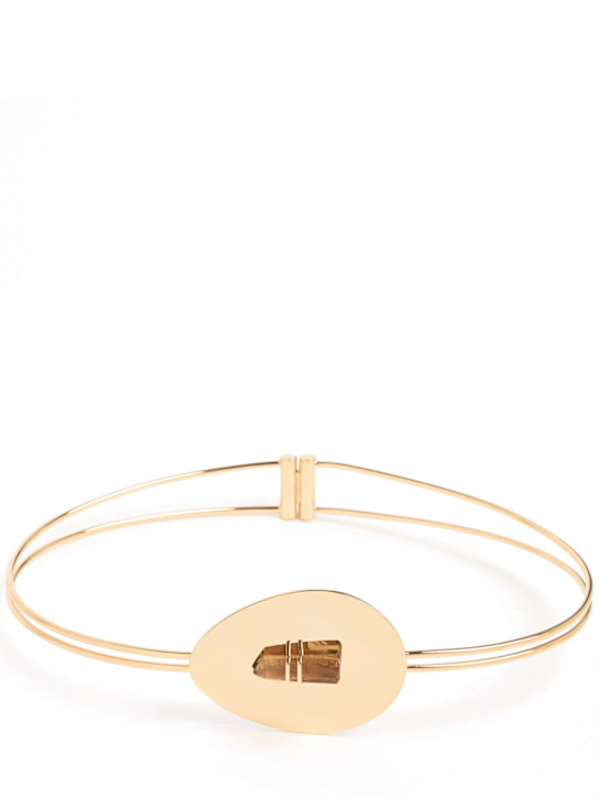 Rabanne: Spoon Organic Stone metallic belt - women_0 | Luisa Via Roma