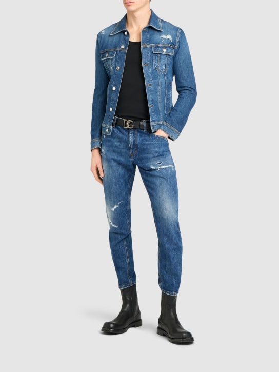 Dolce&Gabbana: Jeans aus Denim mit Rissen - Blau - men_1 | Luisa Via Roma