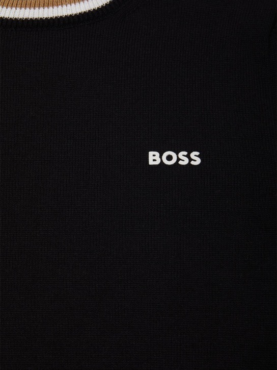 Boss: 棉&羊毛针织毛衣 - 黑色 - kids-boys_1 | Luisa Via Roma