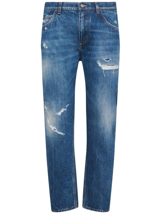 Dolce&Gabbana: Jeans aus Denim mit Rissen - Blau - men_0 | Luisa Via Roma