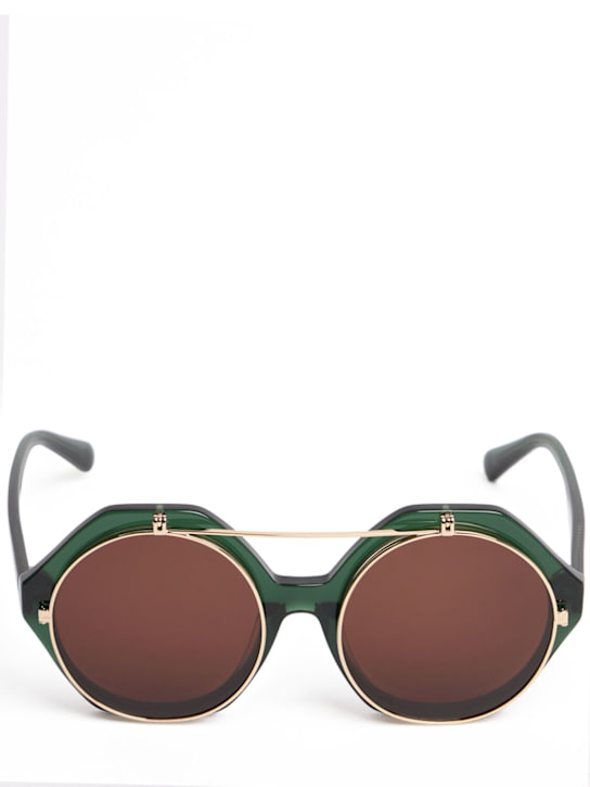 Mini Rodini: Occhiali da sole tondi Flip-up in nylon riciclato - kids-girls_0 | Luisa Via Roma