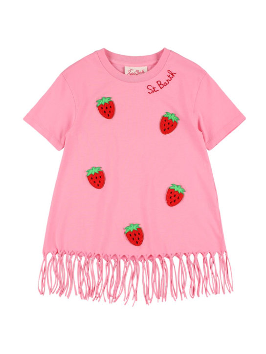 Mc2 Saint Barth: Strawberry草莓印花棉质连衣裙 - 粉色/多色 - kids-girls_0 | Luisa Via Roma