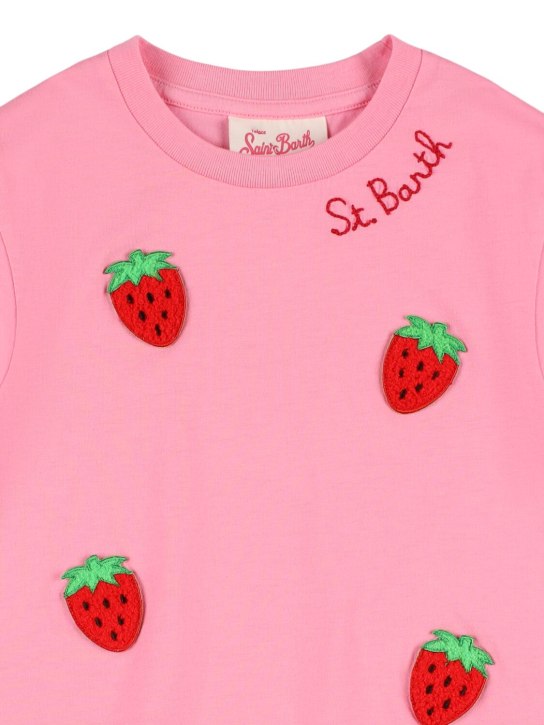 Mc2 Saint Barth: Vestido de algodón estampado - Rosa/Multicolor - kids-girls_1 | Luisa Via Roma