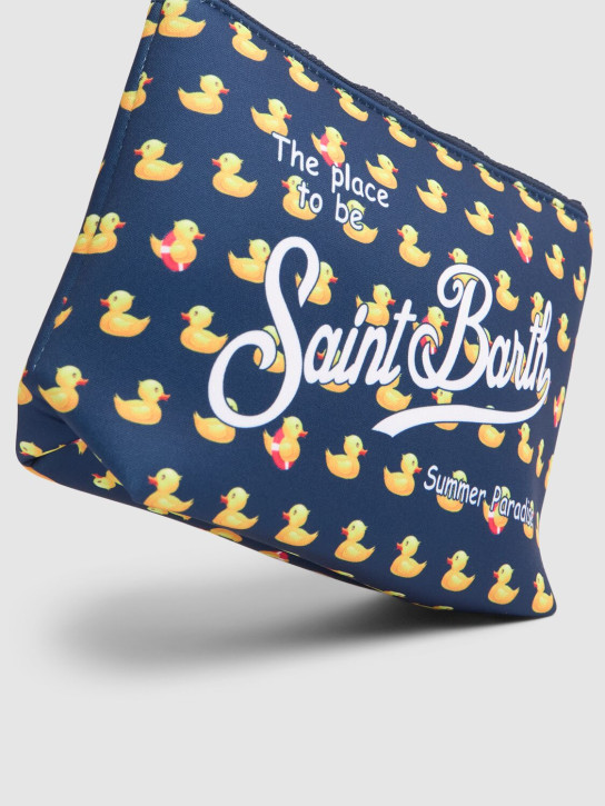 Mc2 Saint Barth: Ducky print pouch w/ logo - Mavi/Renkli - kids-girls_1 | Luisa Via Roma