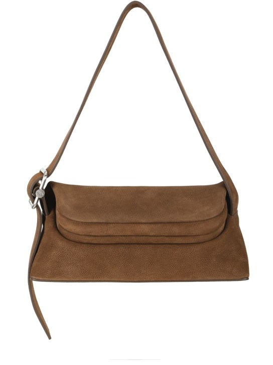 Osoi: Folder Brot nubuck leather shoulder bag - Brown - women_0 | Luisa Via Roma
