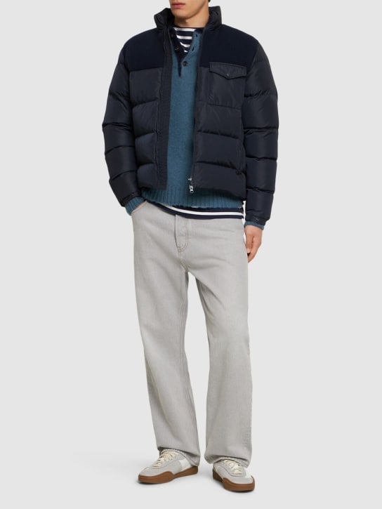 ASPESI: Elric nylon puffer jacket - Navy/Navy - men_1 | Luisa Via Roma