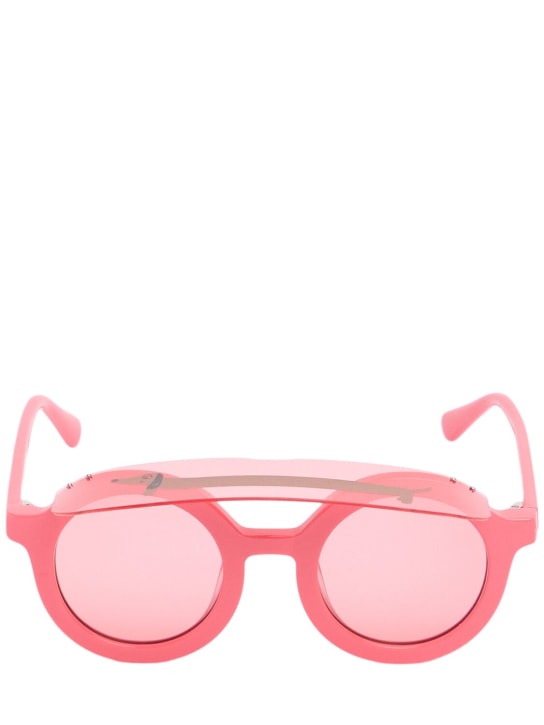 Mini Rodini: Visor recycled round sunglasses - Pink - kids-girls_0 | Luisa Via Roma