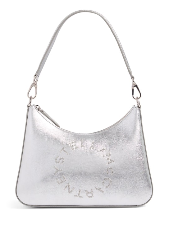Stella McCartney: Alter Mat metallic faux leather hobo bag - Silver - women_0 | Luisa Via Roma