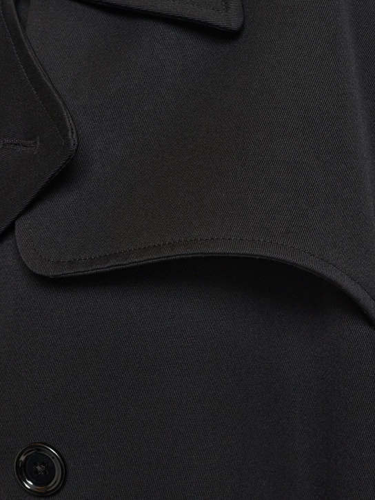 Dolce&Gabbana: Wool blend gabardine trench coat - Black - men_6 | Luisa Via Roma