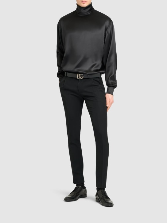 Dolce&Gabbana: Pantaloni in misto lana con pinces - men_1 | Luisa Via Roma