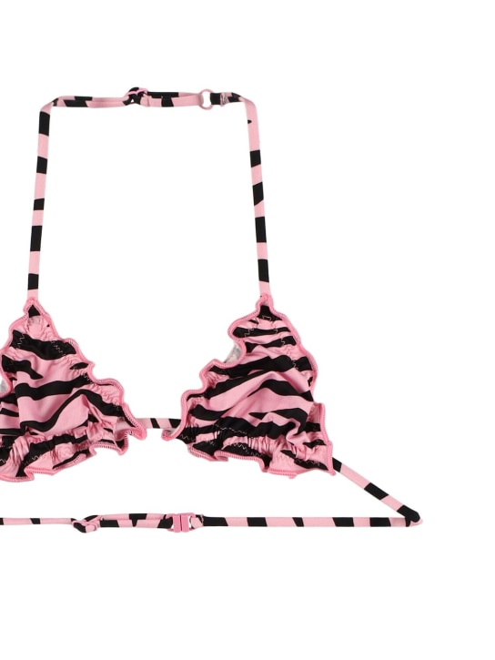 Mc2 Saint Barth: Zebra print bikini - Pink/Multi - kids-girls_1 | Luisa Via Roma