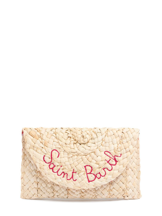 Mc2 Saint Barth: Woven pouch w/ logo - Bej - kids-girls_0 | Luisa Via Roma