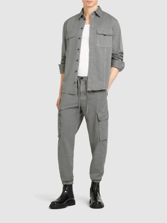 Dolce&Gabbana: Garment dyed cargo pants - Light Grey - men_1 | Luisa Via Roma