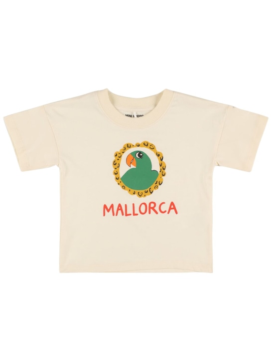 Mini Rodini: T-shirt en coton biologique imprimé - Off-White - kids-boys_0 | Luisa Via Roma