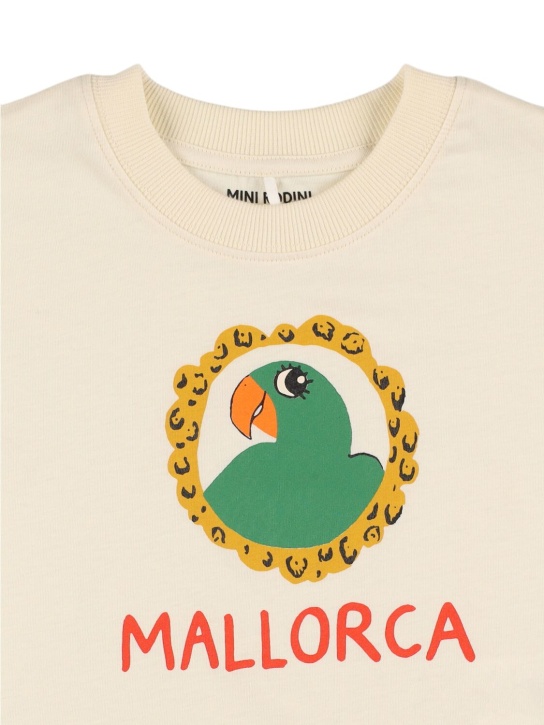 Mini Rodini: Camiseta de algodón orgánico estampada - Off-White - kids-girls_1 | Luisa Via Roma