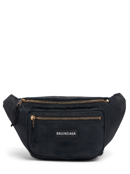 Balenciaga: Explorer nylon belt bag - Black - men_0 | Luisa Via Roma
