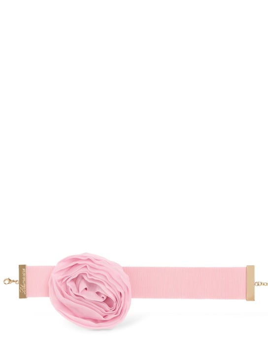 Blumarine: Rose silk choker - Pink - women_0 | Luisa Via Roma