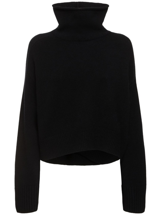 Loulou Studio: Stintino wool blend turtleneck sweater - Black - women_0 | Luisa Via Roma