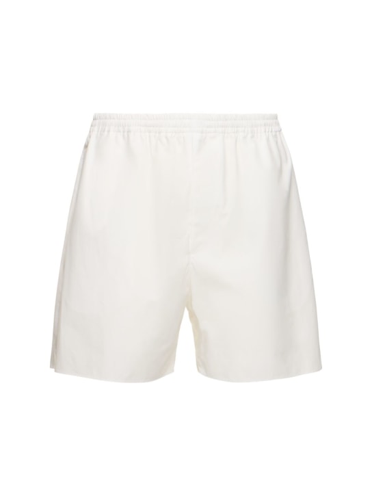 Auralee: Wide cotton Oxford shorts - men_0 | Luisa Via Roma