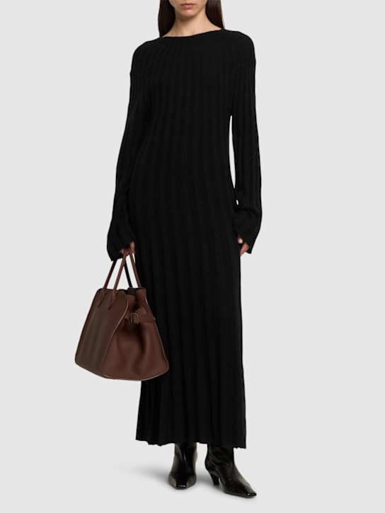 Loulou De Saison: Irma ribbed knit wool midi dress - women_1 | Luisa Via Roma