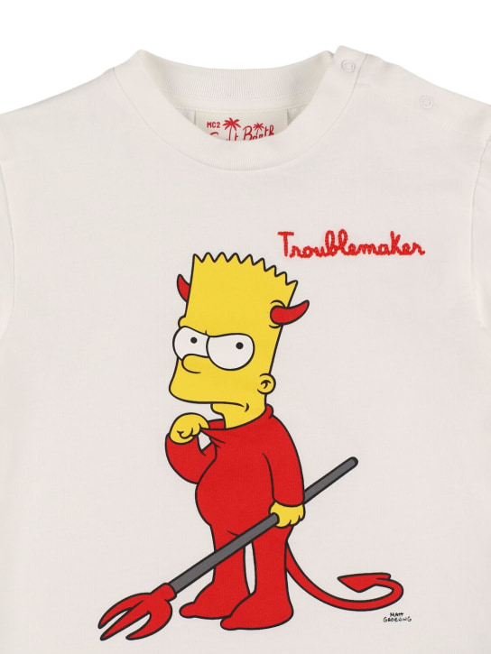 Mc2 Saint Barth: Bart Simpson print cotton jersey t-shirt - White - kids-boys_1 | Luisa Via Roma
