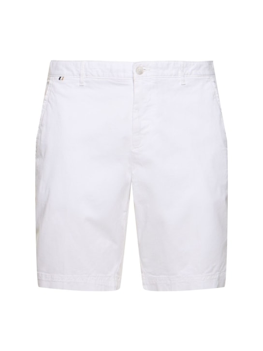 Boss: Slice stretch cotton shorts - White - men_0 | Luisa Via Roma