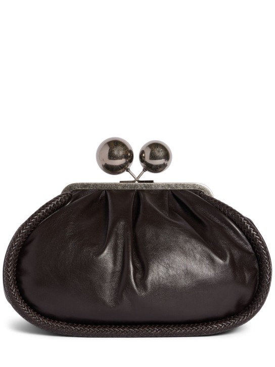 Weekend Max Mara: Sala leather clutch - Cioccolato - women_0 | Luisa Via Roma
