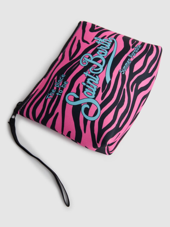 Mc2 Saint Barth: Zebra print pouch w/ logo - Multicolor - kids-girls_1 | Luisa Via Roma