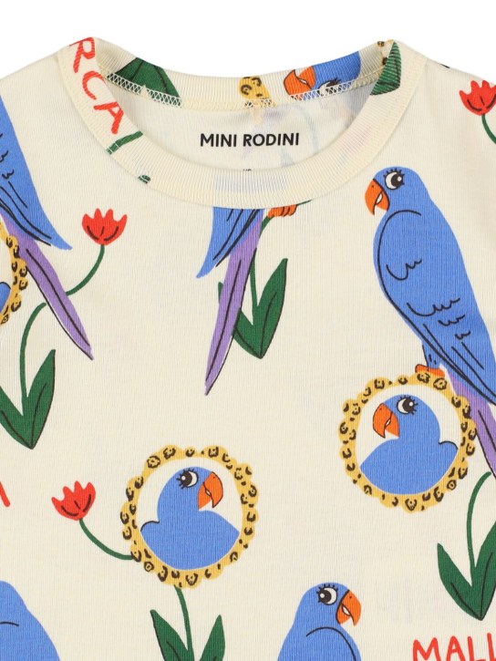 Mini Rodini: T-shirt en coton biologique imprimé - Blanc/Multi - kids-boys_1 | Luisa Via Roma